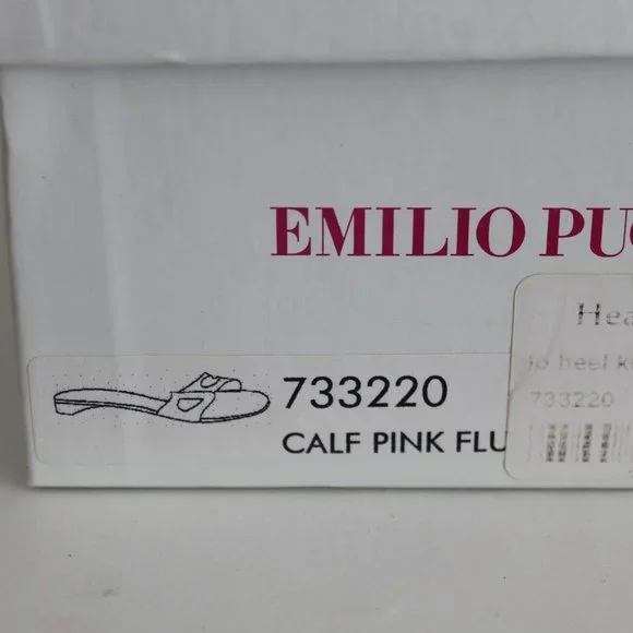 RARE RETRO Emilio Pucci Colorblock Leather Yellow Pink Green Slides Sandals 37.5 - Picture 8 of 11